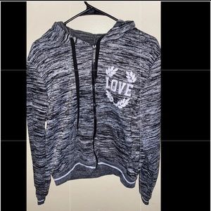 Love sequins zip up hoodie